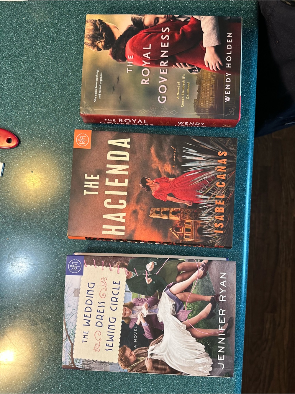 Three novels:
 The Wedding Dress Sewing Circle
The Hacienda
The Royal Governess